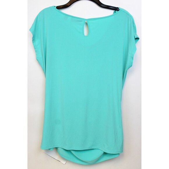 3 7th Avenue Design Studio Blouses sz L Polka Dot Blue Pink Formal New York & Co - Picture 13 of 16